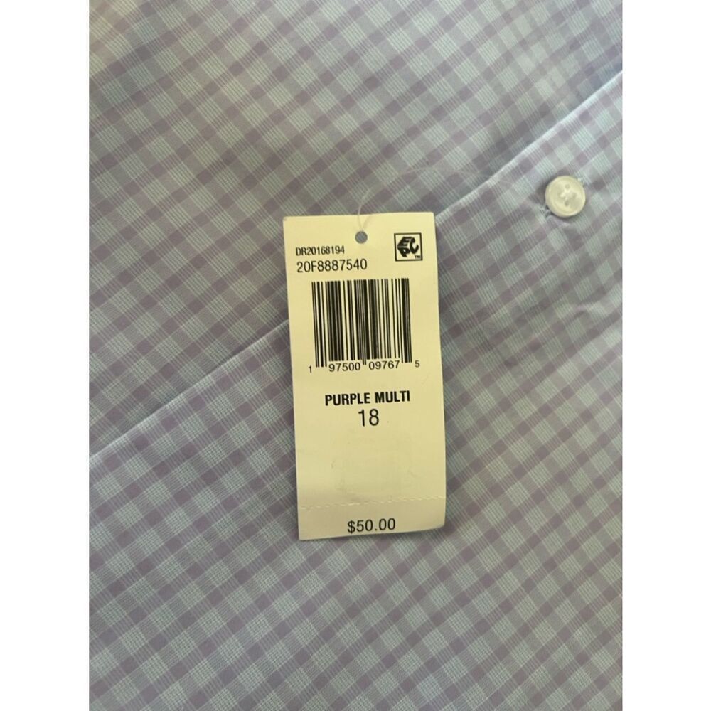 Van Heusen Regular Fit Wrinkle Free Short Sleeve Poplin Short-Size 18 - Picture 3 of 7
